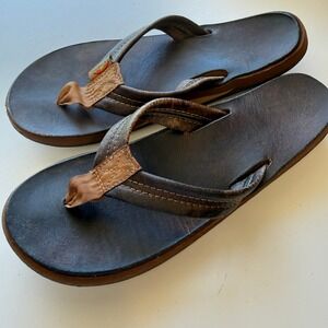 Rainbow Sandals Women's Single Layer Premier Leather Flip Flops Dark Brown 6